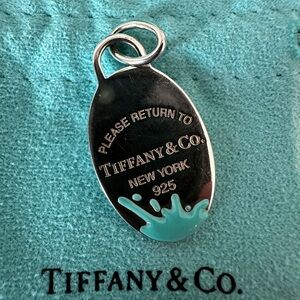 Tiffany & Co Retired Oval Return to Tiffany's Blue Enamal Splash Charm